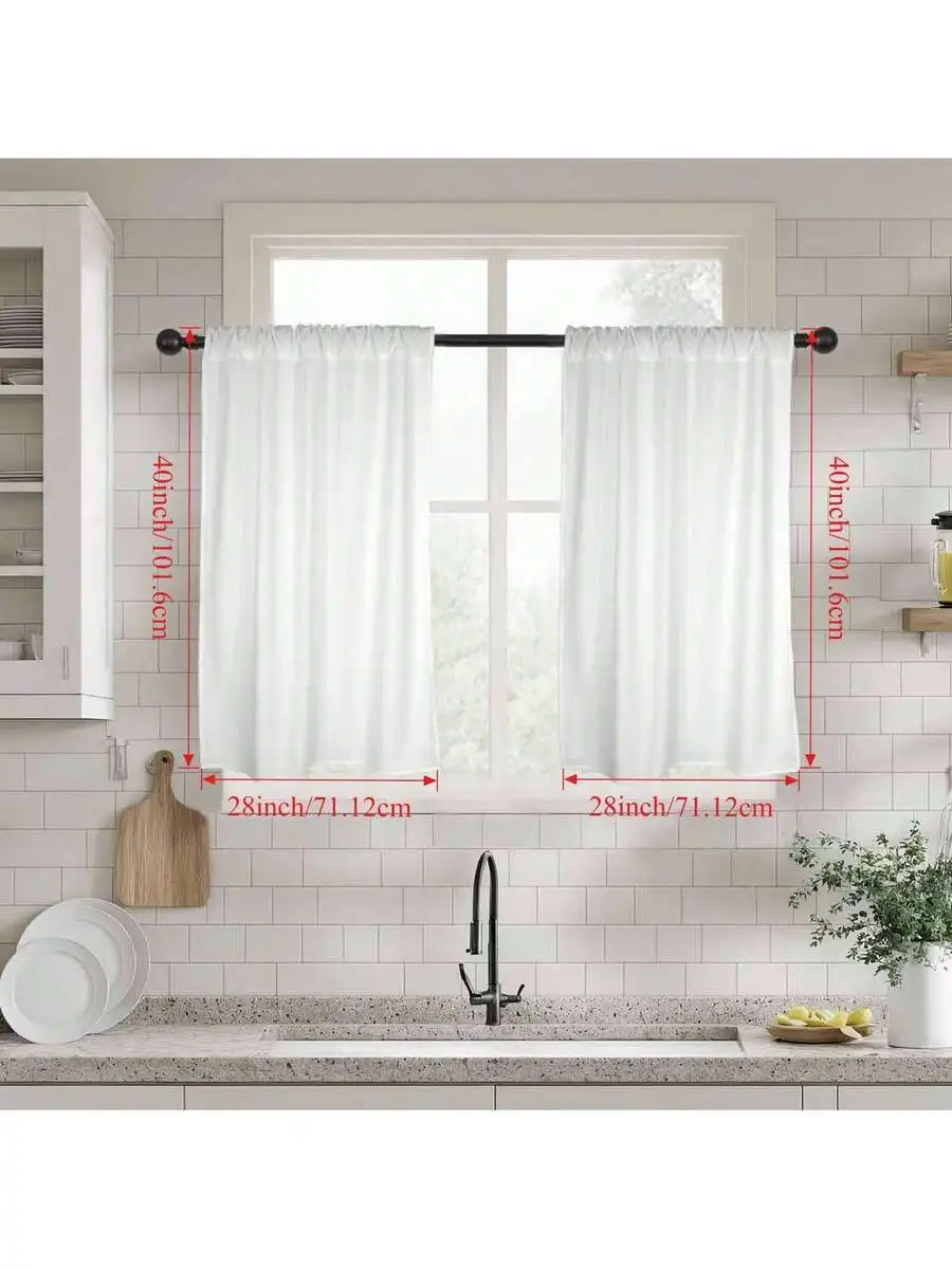 White Voile Curtain Panel For Kitchen Window Over Sink, Rod Pocket Sheer Curtains 28x40 Inch
White Voile Curtain Panel For Kitchen Window Over Sink, Rod Pocket Sheer Curtains 28x40 Inch