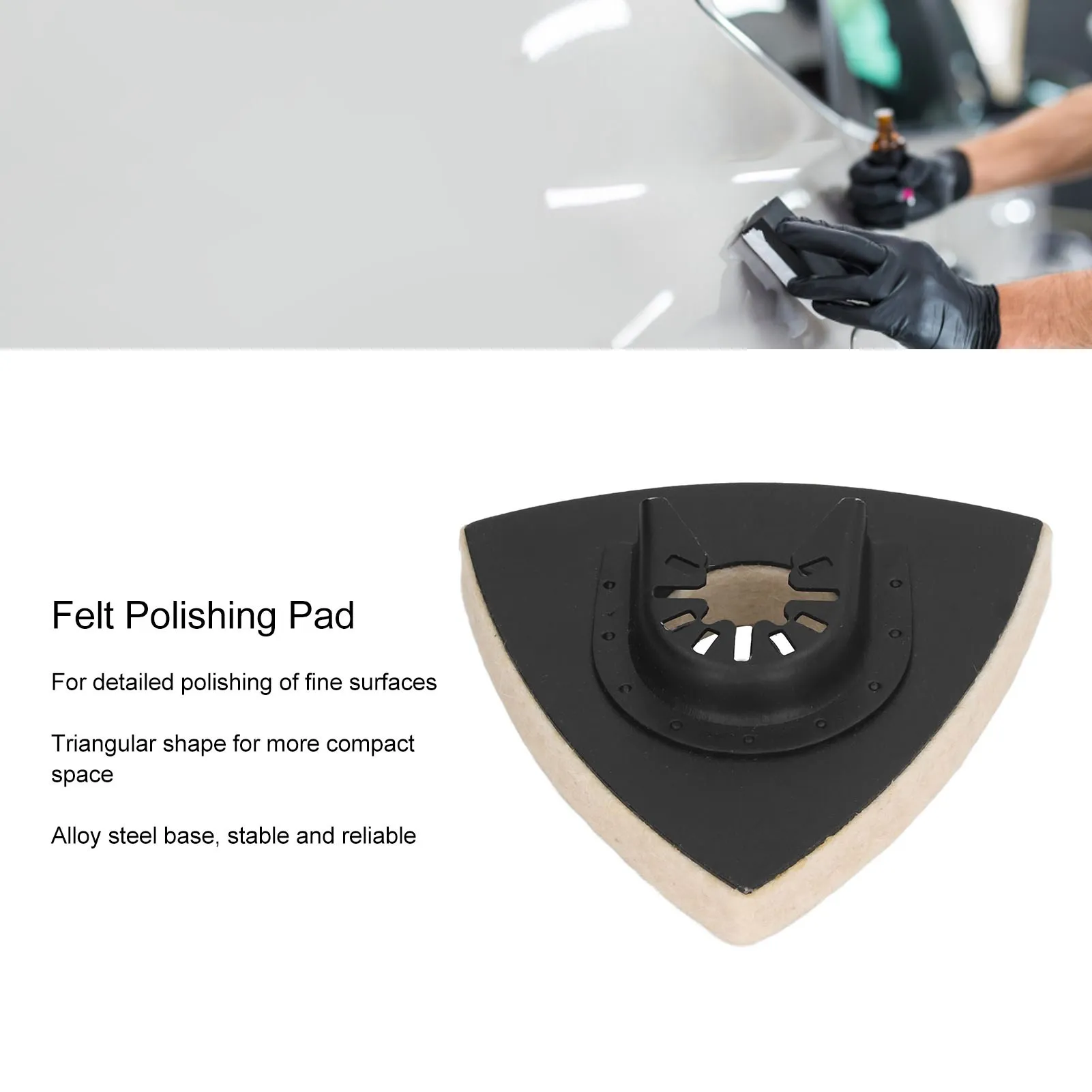 F2 5pcs Triangular Wool Polishing Pad with Alloy Steel Base for Oscillating Multi-Function Tool Felt Buffing Pad Accessories
F2 5pcs Triangular Wool Polishing Pad with Alloy Steel Base for Oscillating Multi-Function Tool Felt Buffing Pad Accessories