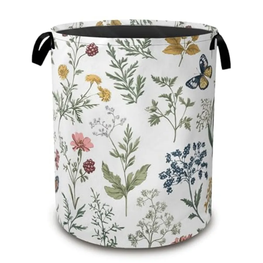 Beautiful Floral Laundry Hamper, Collapsible Laundry Baskets, Flowers Butterfly Dirty Clothes Baskets with Handles, Oxford Clot
Beautiful Floral Laundry Hamper, Collapsible Laundry Baskets, Flowers Butterfly Dirty Clothes Baskets with Handles, Oxford Clot