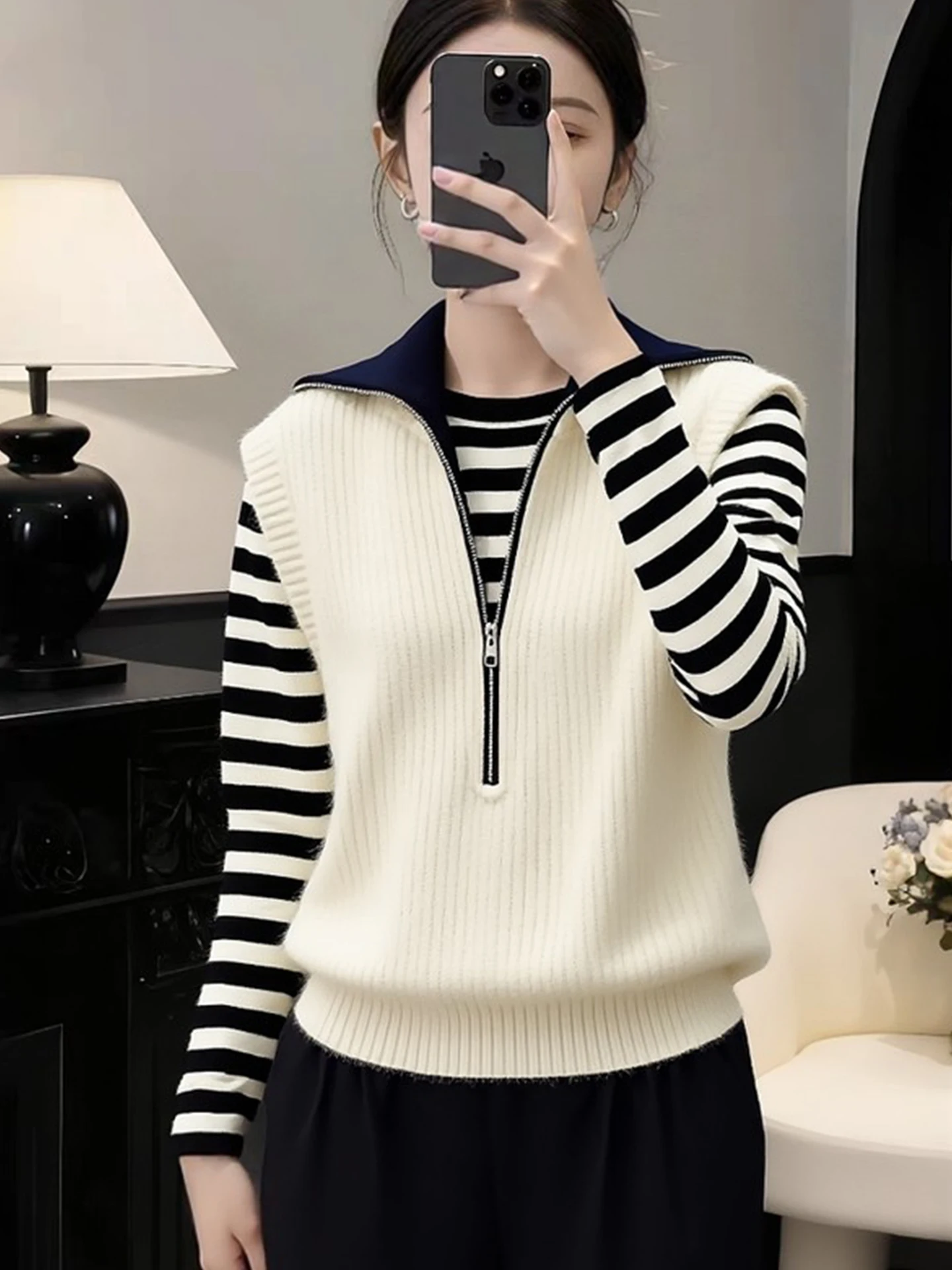Simplified Design Knitted Half-Zipper Sleeveless Vest Early Spring Small Audience Cashmere Vest Skin-friendly Commute Style W...
Simplified Design Knitted Half-Zipper Sleeveless Vest Early Spring Small Audience Cashmere Vest Skin-friendly Commute Style W...