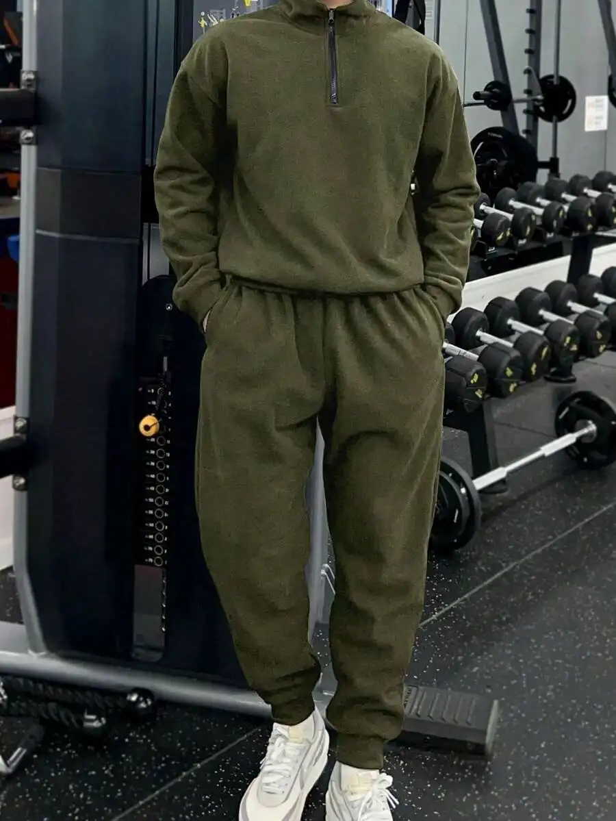 Mens Solid Color Half Zip Sweatshirt And Jogger Pants 2 Piece Set Casual Gym Tracksuit
Mens Solid Color Half Zip Sweatshirt And Jogger Pants 2 Piece Set Casual Gym Tracksuit