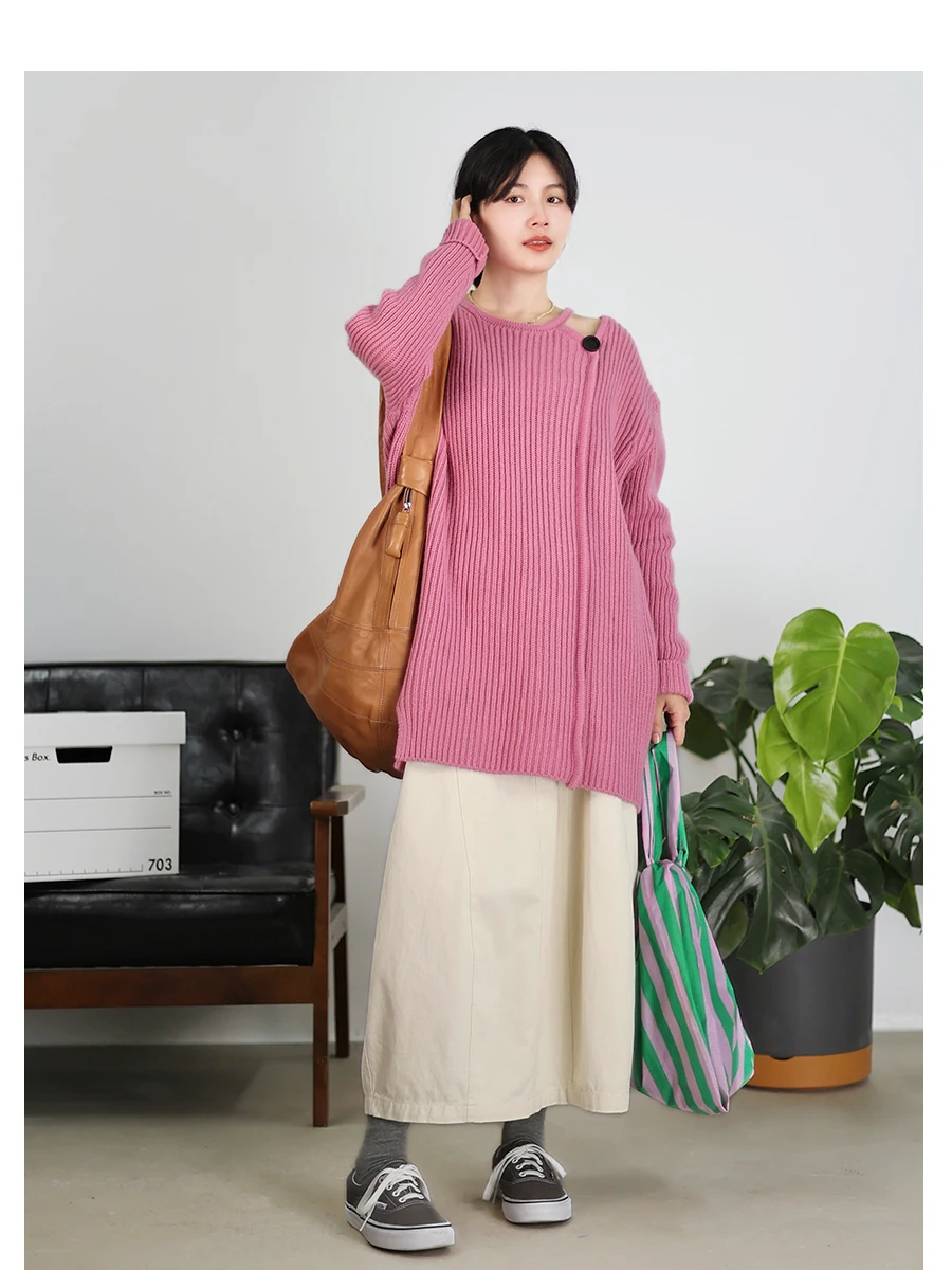 Женский свободный шерстяной свитер-пуловер с круглым вырезом, полностью из шерсти, удобный, в стиле кэжуал, для зимы, модный, для повседневной носки
Женский свободный шерстяной свитер-пуловер с круглым вырезом, полностью из шерсти, удобный, в стиле кэжуал, для зимы, модный, для повседневной носки