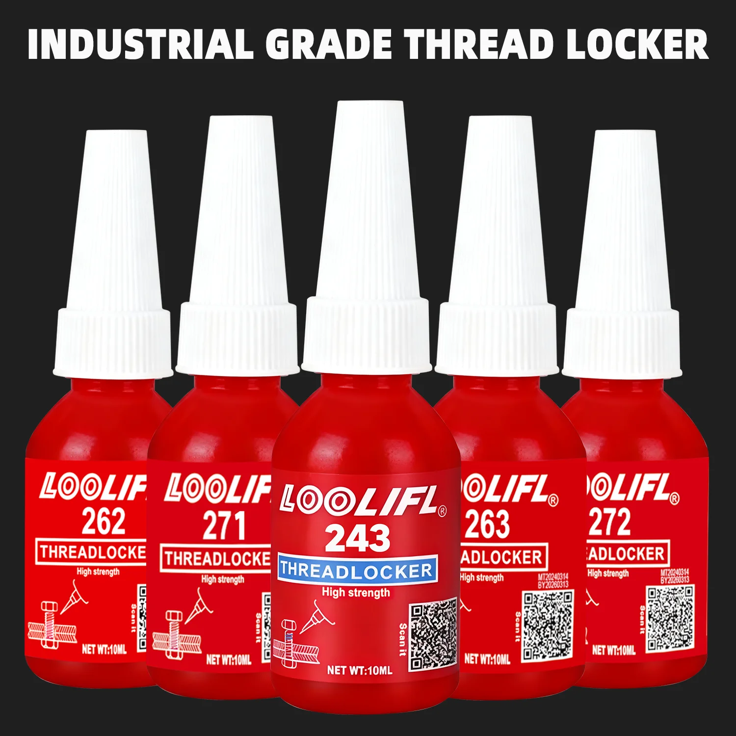 Thread Locker 243 262 263 271 272 High Strength Anaerobic Adhesive Screw Lock Tight Sealant Industrial Grade Thread Locking Glue
Thread Locker 243 262 263 271 272 High Strength Anaerobic Adhesive Screw Lock Tight Sealant Industrial Grade Thread Locking Glue