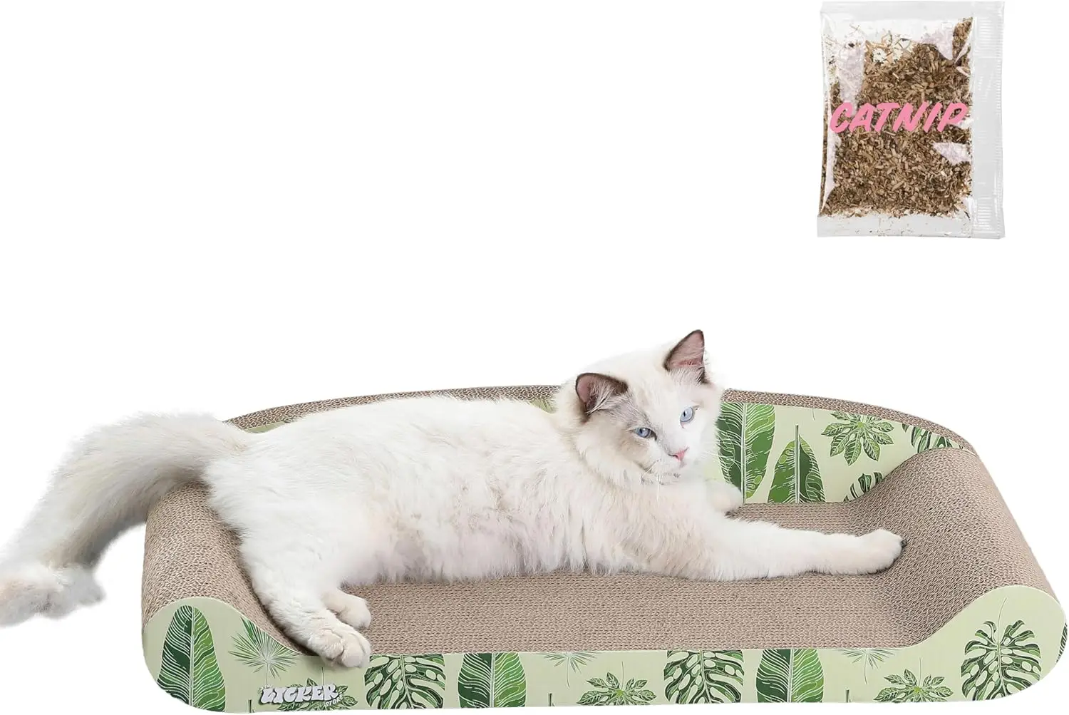 CSR1004B Montego 27.5" Coastal Patterned Cardboard Lounge Bed Cat Scratcher with Catnip, Mint/Green
CSR1004B Montego 27.5" Coastal Patterned Cardboard Lounge Bed Cat Scratcher with Catnip, Mint/Green