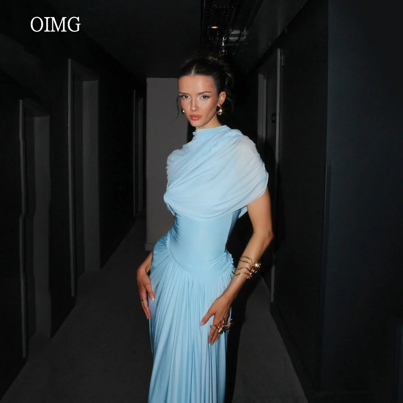 OIMG Maxi Pastrol Sky Blue Mermaid Prom Gowns High Neck Formal Party Gown Ibiza style Chiffon Long Evening Dress Customized
OIMG Maxi Pastrol Sky Blue Mermaid Prom Gowns High Neck Formal Party Gown Ibiza style Chiffon Long Evening Dress Customized