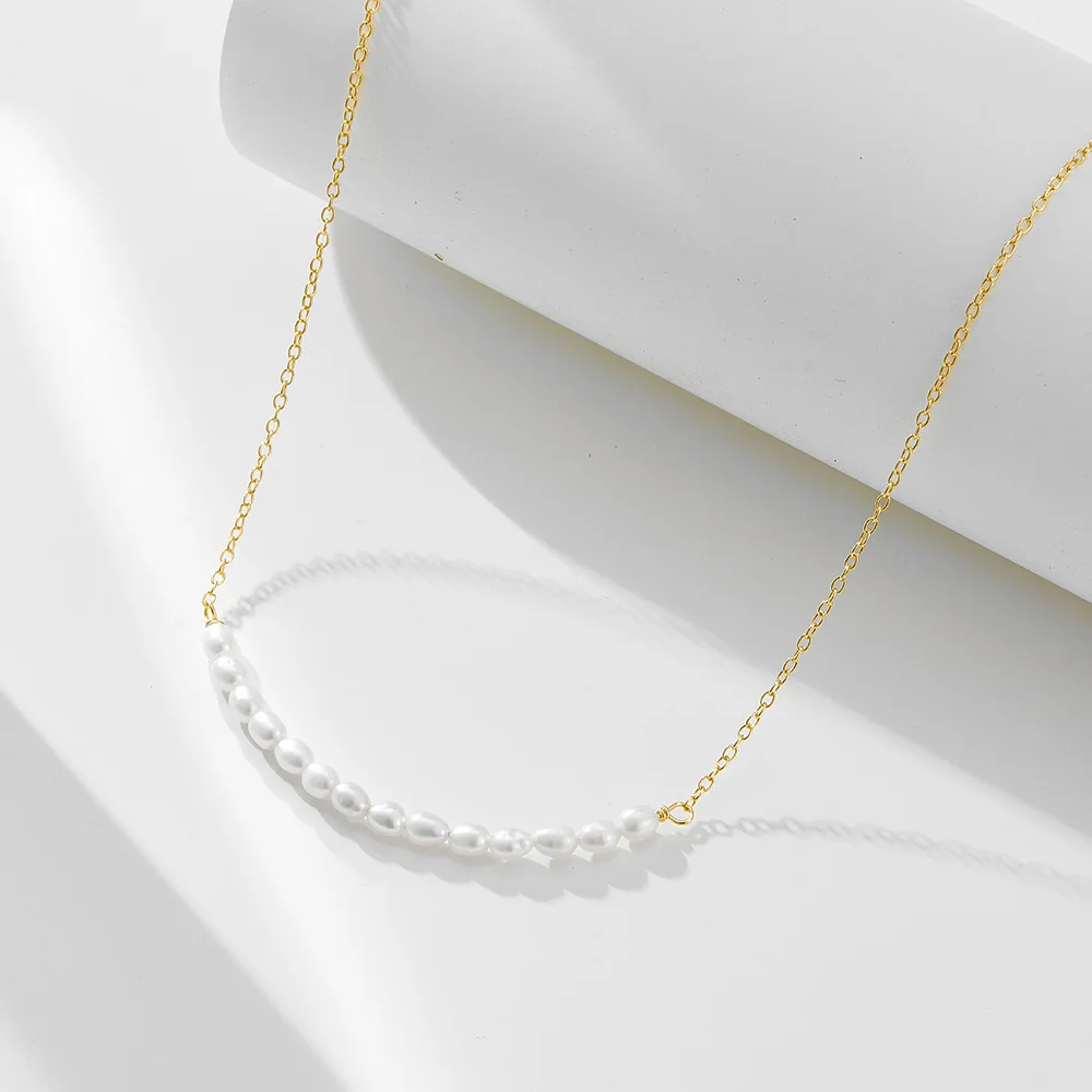 Dawn's Jewel S925 sterling silver natural pearl necklace female all-match freshwater rice pearl pendant clavicle chain
Dawn's Jewel S925 sterling silver natural pearl necklace female all-match freshwater rice pearl pendant clavicle chain