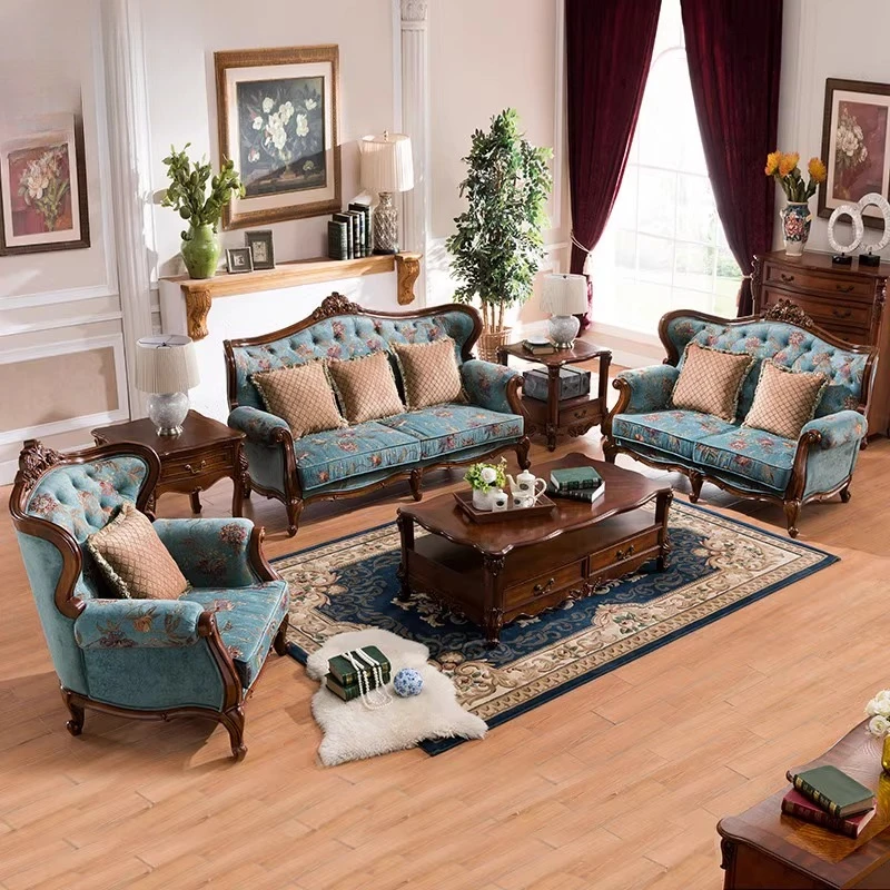 European-style living room fabric sofa set combination American solid wood pastoral double three-person leather small
European-style living room fabric sofa set combination American solid wood pastoral double three-person leather small