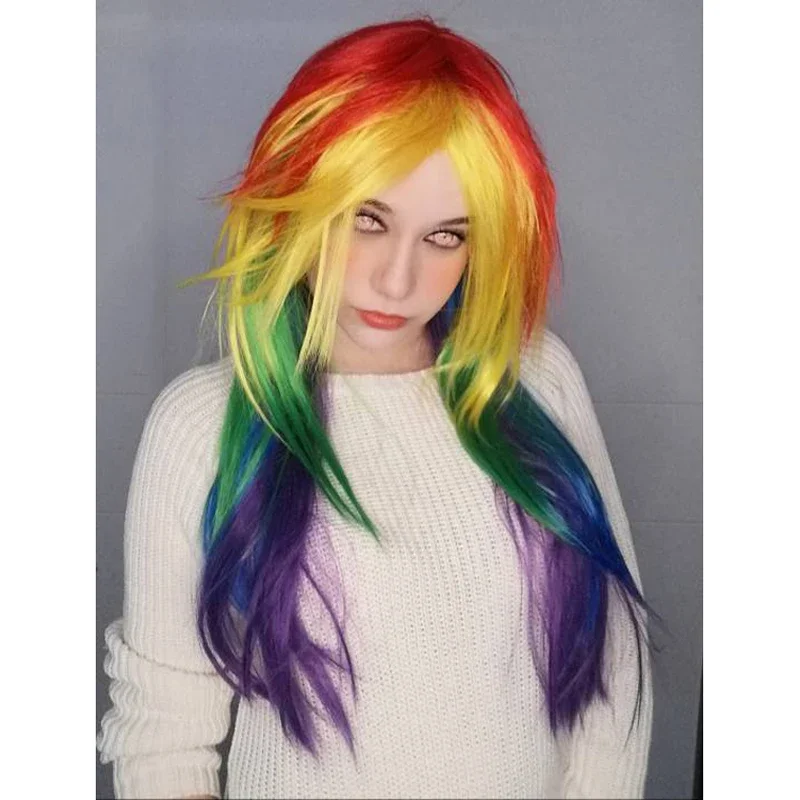 Hair Women's Cosplay My Little Pony Rainbow Dash Multi Color Heat Resistant Party Wig Free Shipping
Hair Women's Cosplay My Little Pony Rainbow Dash Multi Color Heat Resistant Party Wig Free Shipping