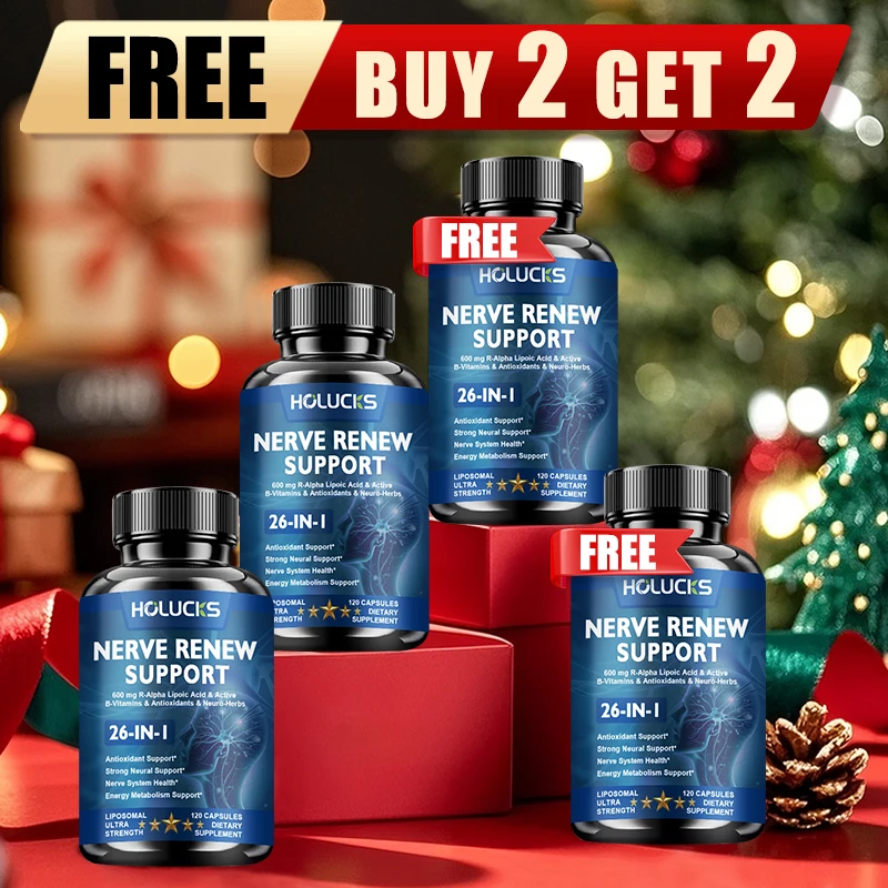 HOLUCKS Nerve Renew Support Supplement, комплексная формула 26-в-1 с витаминами группы B, R-альфа-липоевой кислотой и травами для здоровья нервов и мозга
HOLUCKS Nerve Renew Support Supplement, комплексная формула 26-в-1 с витаминами группы B, R-альфа-липоевой кислотой и травами для здоровья нервов и мозга