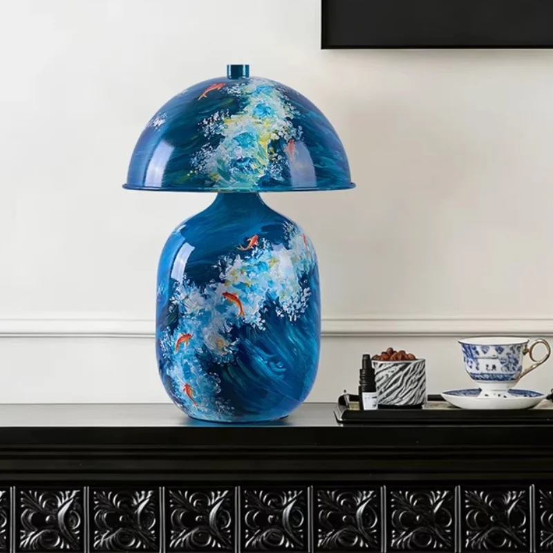 Nordic Modern Minimalist Hand-painted Koi Fish Wave Retro Mushroom Table Lamp Decorative Bedside Lamp for Living Room Bedroom
Nordic Modern Minimalist Hand-painted Koi Fish Wave Retro Mushroom Table Lamp Decorative Bedside Lamp for Living Room Bedroom