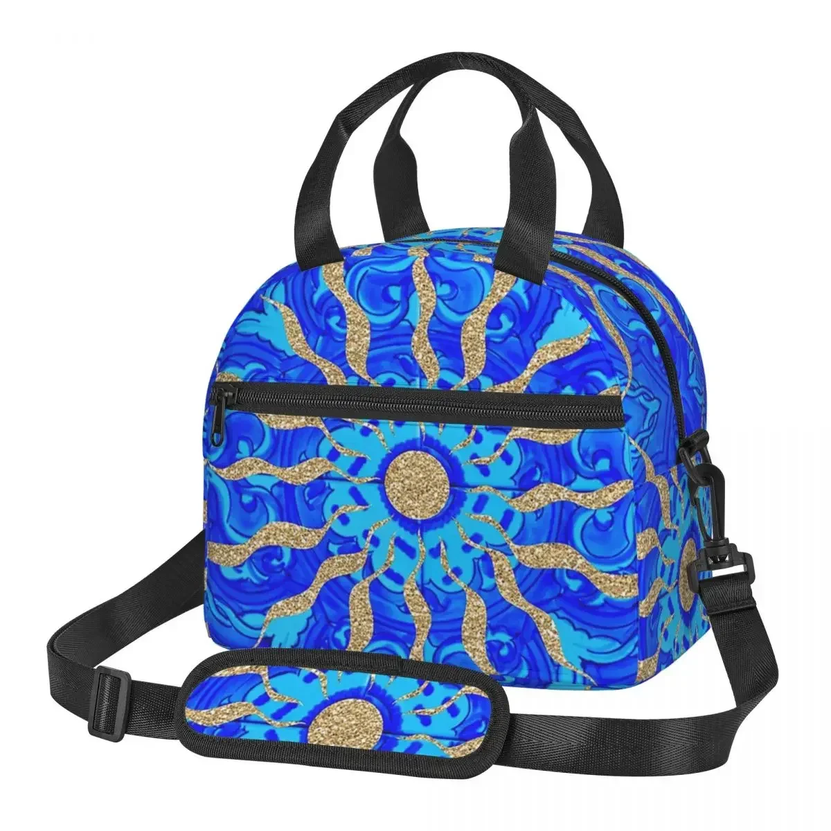 Blue Sky And Gold Sun Spanish Tile Lunch Bags Insulated Bento Box Waterproof Lunch Tote Picnic Bags Cooler Bag for Woman Kids
Blue Sky And Gold Sun Spanish Tile Lunch Bags Insulated Bento Box Waterproof Lunch Tote Picnic Bags Cooler Bag for Woman Kids