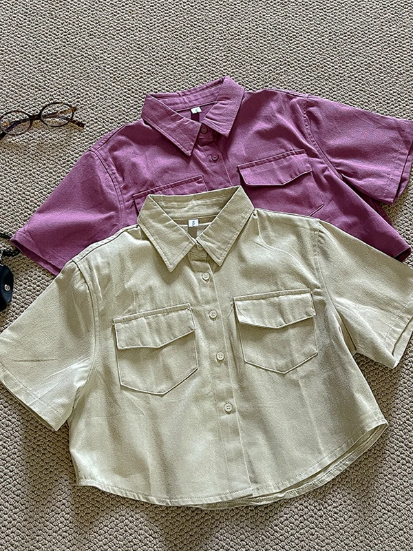 ort Sve Pure Color irt Women's Commuter Sle Single Button Korean Version Summer 2025 Cotton Polyester Blend irt
ort Sve Pure Color irt Women's Commuter Sle Single Button Korean Version Summer 2025 Cotton Polyester Blend irt