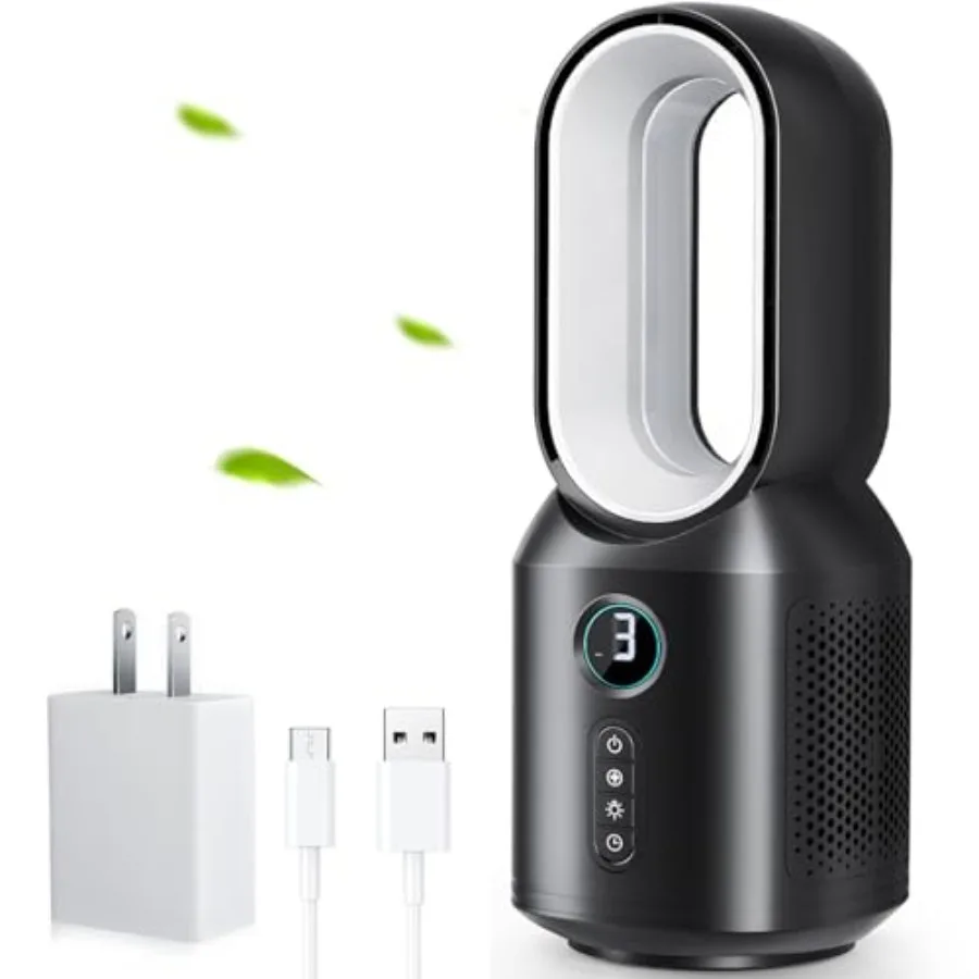 13 Inch Desk Fan, Small Bladeless Table Fan, Small Fan with 3 Speeds and Night Light, Quiet Desk Fan for Personal, Bedroom, Off
13 Inch Desk Fan, Small Bladeless Table Fan, Small Fan with 3 Speeds and Night Light, Quiet Desk Fan for Personal, Bedroom, Off