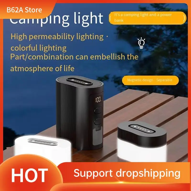 B62A 2-In-1 Magnetic Camping Light & Power Bank - 6000Mah, RGB Modes, LED Lantern With Display For Outdoor Activities
B62A 2-In-1 Magnetic Camping Light & Power Bank - 6000Mah, RGB Modes, LED Lantern With Display For Outdoor Activities