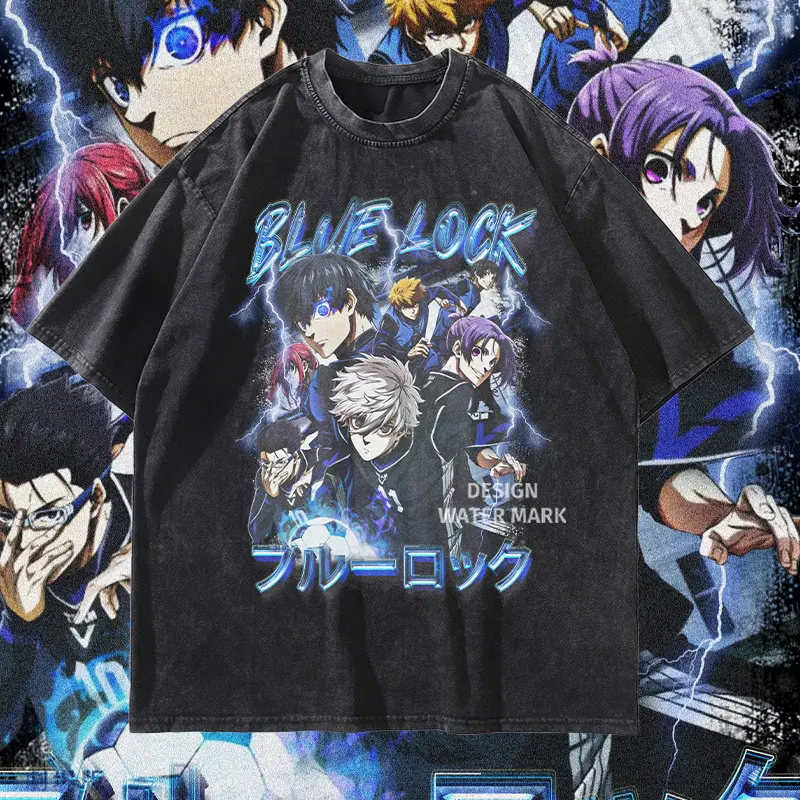 Anime Blue Lock T Shirt Vintage Washed Isagi Yoichi Meguru Nagi Seishirou T-shirts Streetwear Manga Tops Tees Men Girl Cotton
Anime Blue Lock T Shirt Vintage Washed Isagi Yoichi Meguru Nagi Seishirou T-shirts Streetwear Manga Tops Tees Men Girl Cotton