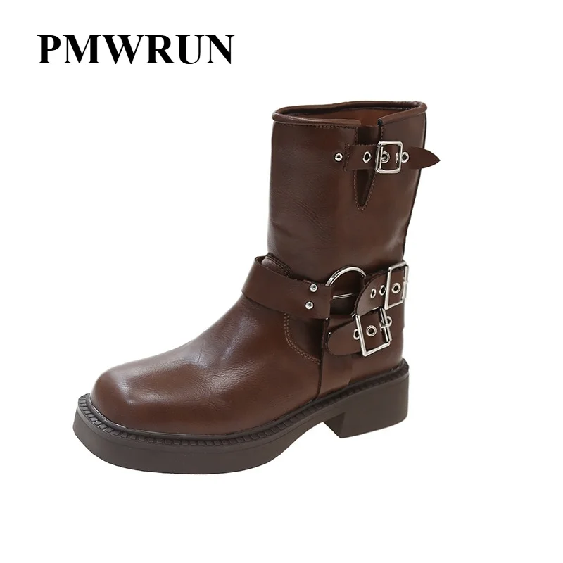 Punk Style Buckle Strap Mid-Calf Boots Women Black PU Leather Platform Western Boots Woman Big Size Square Toe Thick Heels Boots
Punk Style Buckle Strap Mid-Calf Boots Women Black PU Leather Platform Western Boots Woman Big Size Square Toe Thick Heels Boots