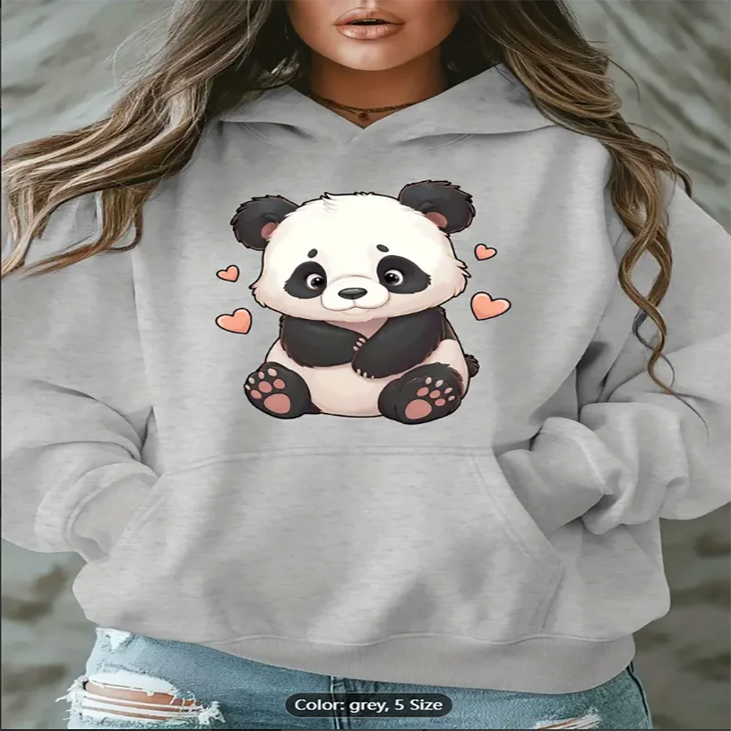 Женская серая толстовка с милым принтом в виде сердца панды, повседневная толстовка с капюшоном большого размера на шнурке для любителей животных из чистого хлопка
Женская серая толстовка с милым принтом в виде сердца панды, повседневная толстовка с капюшоном большого размера на шнурке для любителей животных из чистого хлопка
