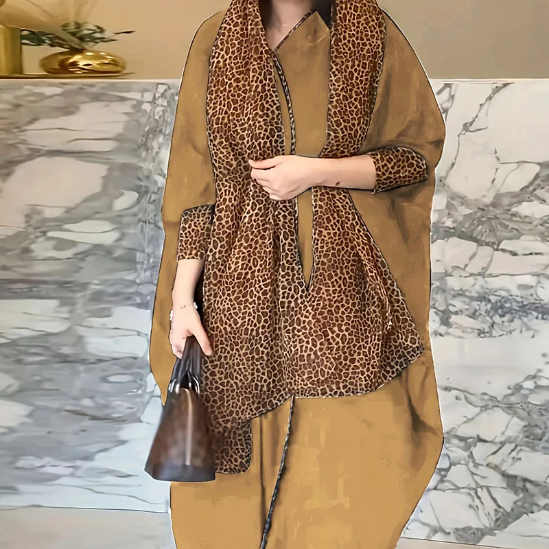 Новая мусульманская одежда с леопардовым принтом на Ближнем Востоке, длинные платья, модный элегантный кардиган, платье контрастного цвета, халат
Новая мусульманская одежда с леопардовым принтом на Ближнем Востоке, длинные платья, модный элегантный кардиган, платье контрастного цвета, халат