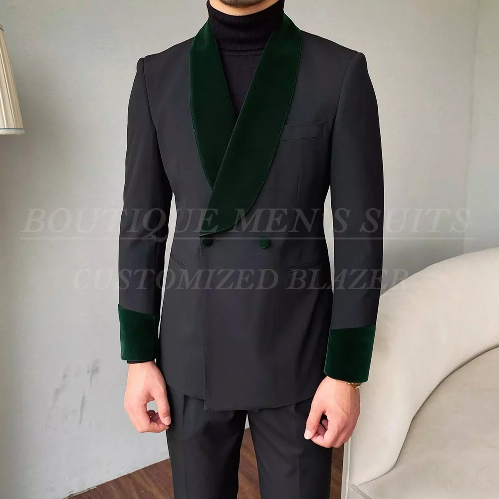 Chic Suits for Men Elegant Dark Grey Double Breasted Blazer Customized 2 Piece Jacket Pants Shawl Lapel Slim Fit Male Clothing
Chic Suits for Men Elegant Dark Grey Double Breasted Blazer Customized 2 Piece Jacket Pants Shawl Lapel Slim Fit Male Clothing