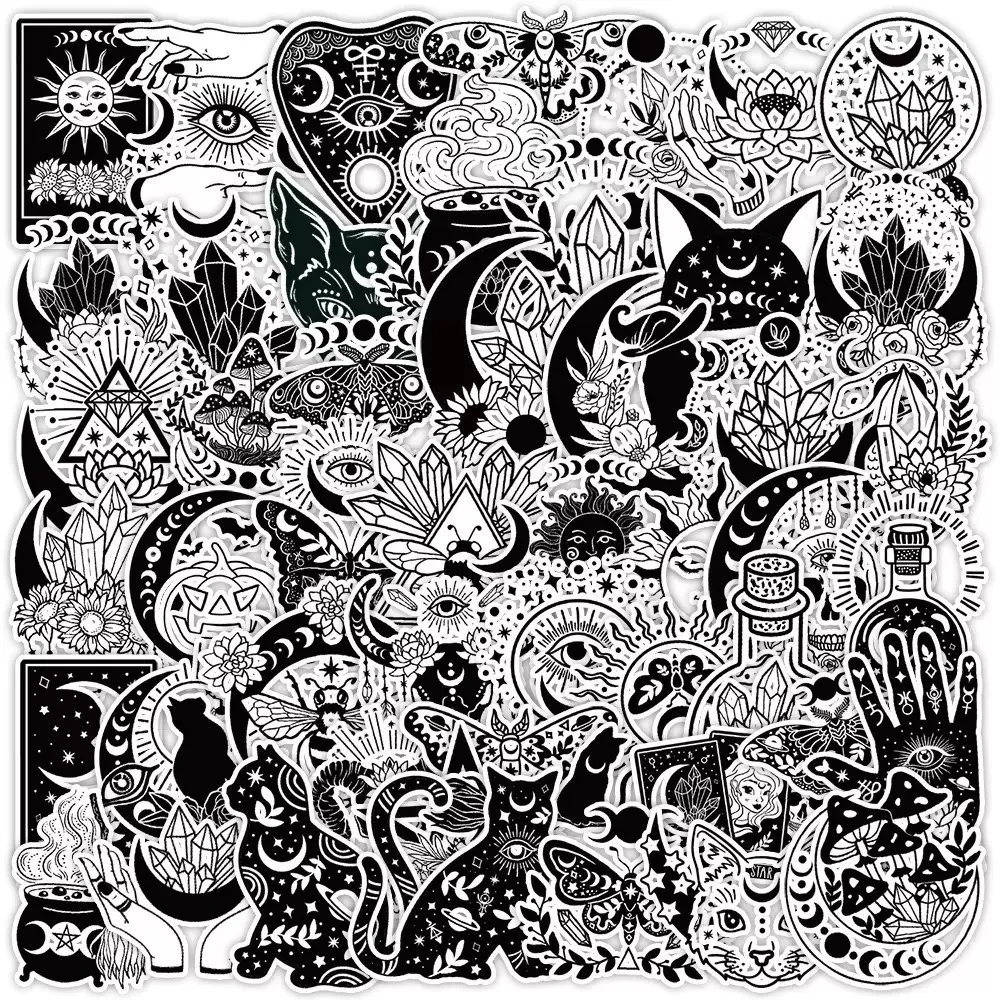 10/50PCS Black White Gothic Horror Witch Stickers Tarot Goth Decals Kids Toy Skateboard Laptop Motorcycle Car Waterproof Sticker
10/50PCS Black White Gothic Horror Witch Stickers Tarot Goth Decals Kids Toy Skateboard Laptop Motorcycle Car Waterproof Sticker