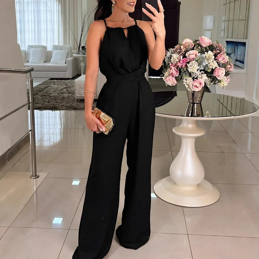 Summer High Waist Halter Sleeveless Lace-up Jumpsuit Casual Waist Ruched Loose Fit Romper Sexy Summer
Summer High Waist Halter Sleeveless Lace-up Jumpsuit Casual Waist Ruched Loose Fit Romper Sexy Summer