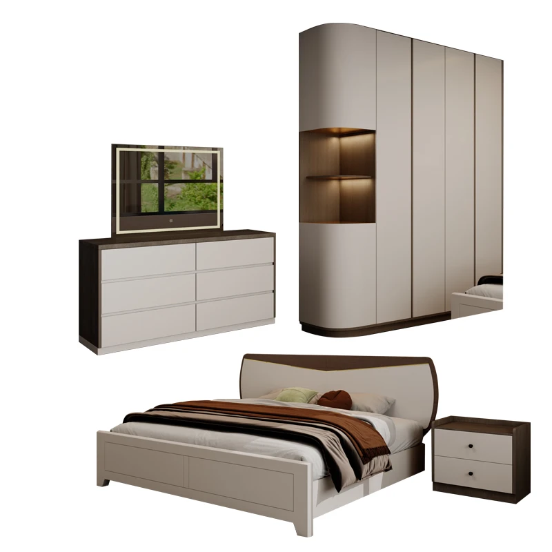 &Complete Master Bedroom Suite in Wooden, King Size with Ample Storage, Cozy Minimalist Luxury Modern Bedroom Furniture
&Complete Master Bedroom Suite in Wooden, King Size with Ample Storage, Cozy Minimalist Luxury Modern Bedroom Furniture