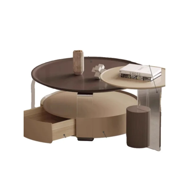 Cream style French acrylic coffee table living room household small apartment simple designer round coffee table
Cream style French acrylic coffee table living room household small apartment simple designer round coffee table