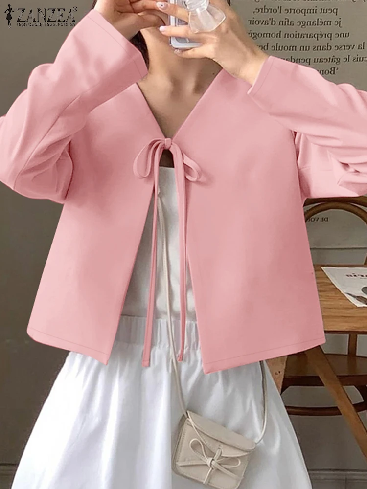 ZANZEA Open Front Long Sleeve Cardigans Elegant Commute Lace Up Solid Color Shirts 2025 Spring Casual Women V Neck Cover-Up
ZANZEA Open Front Long Sleeve Cardigans Elegant Commute Lace Up Solid Color Shirts 2025 Spring Casual Women V Neck Cover-Up