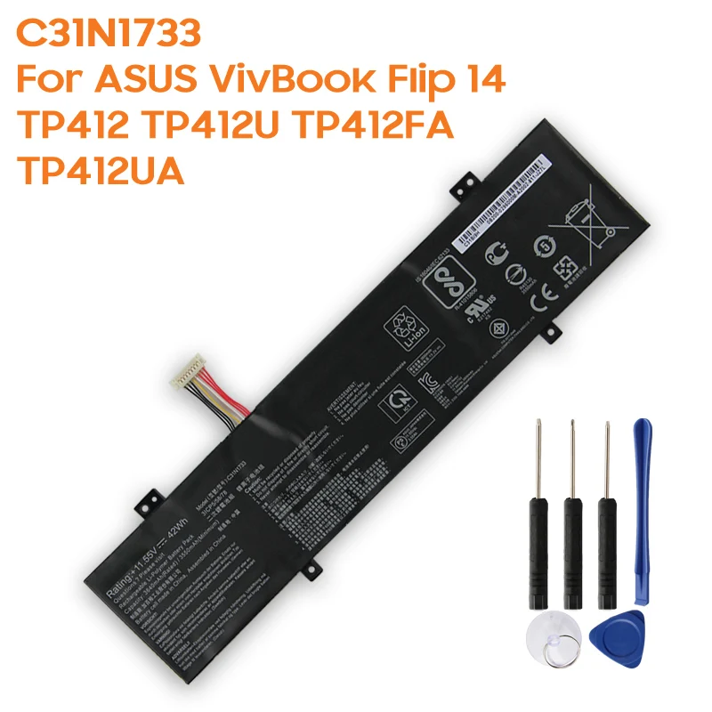 Replacement Battery C31N1733 For ASUS VivBook Flip 14 TP412 TP412U TP412FA TP412UA Rechargeable Batteries 3640mAh High Capacity
Replacement Battery C31N1733 For ASUS VivBook Flip 14 TP412 TP412U TP412FA TP412UA Rechargeable Batteries 3640mAh High Capacity