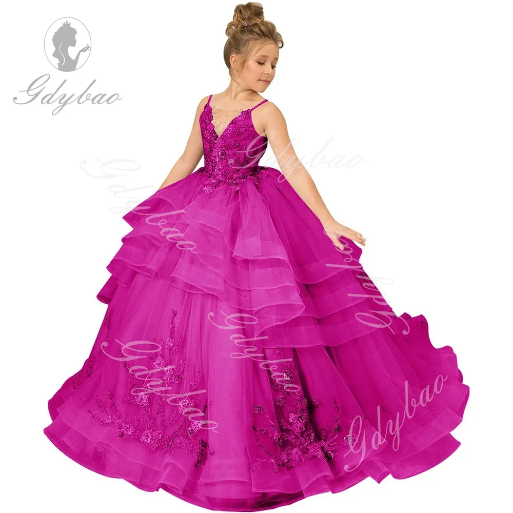 Tulle Ruffled Flower Girl Dress for Girls Spaghetti Strap First Communion Dress Open Back Beaded Lace Pageant Wedding Party Gown
Tulle Ruffled Flower Girl Dress for Girls Spaghetti Strap First Communion Dress Open Back Beaded Lace Pageant Wedding Party Gown