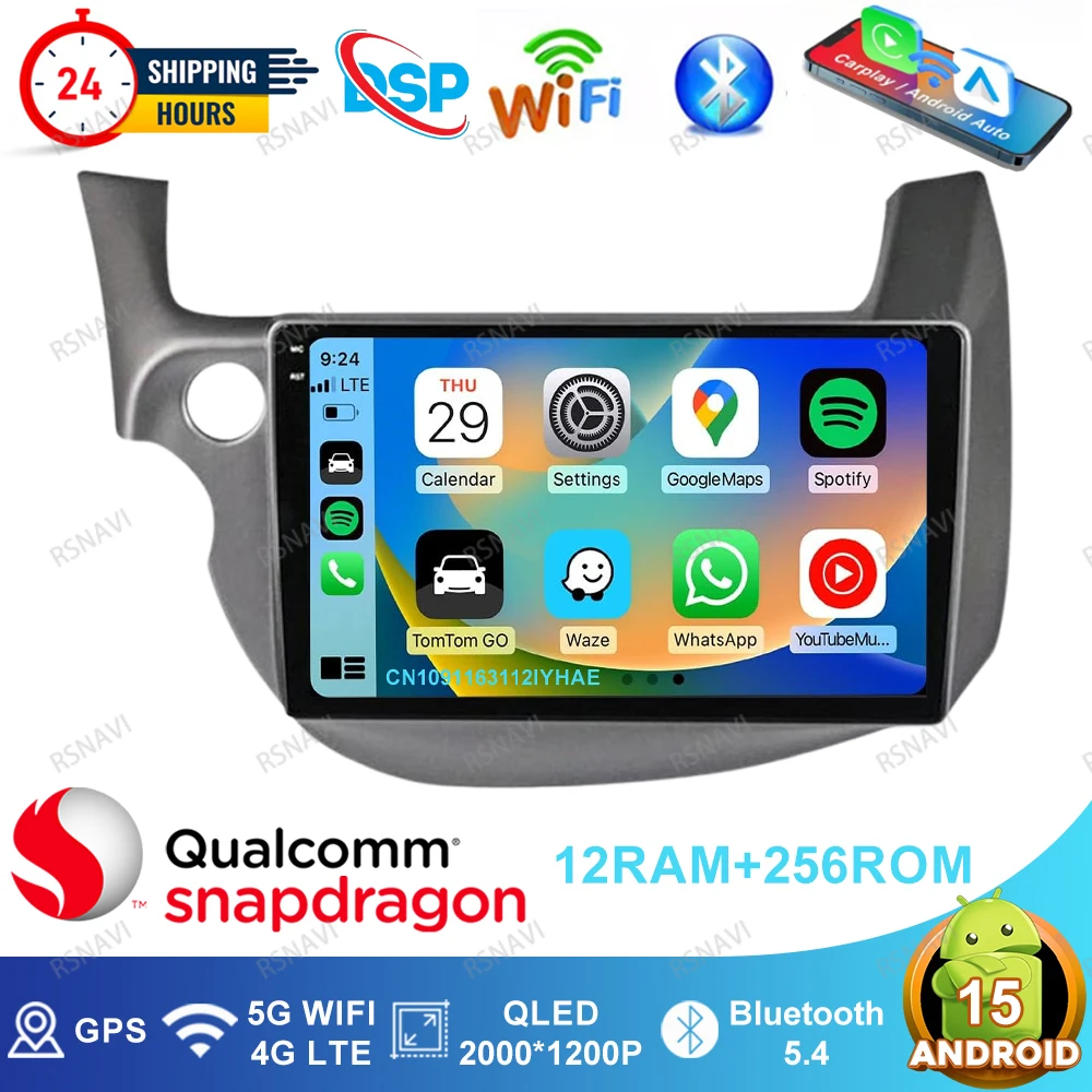 Автомобильное радио Android 15 для Honda Fit Jazz 2007-2014 DVD QLED навигация мультимедиа DSP Qualcomm стерео 5G WIFI GPS головное устройство BT
Автомобильное радио Android 15 для Honda Fit Jazz 2007-2014 DVD QLED навигация мультимедиа DSP Qualcomm стерео 5G WIFI GPS головное устройство BT