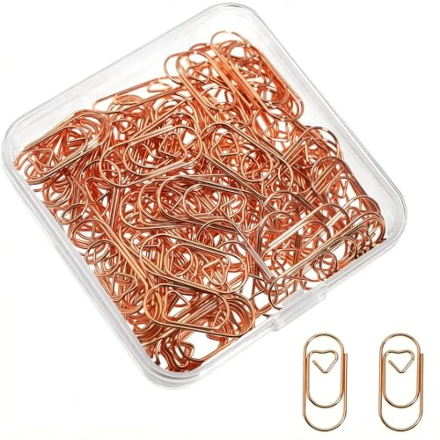 Small Heart Paper Clips 1 inch Rose Gold 100 PCS
Small Heart Paper Clips 1 inch Rose Gold 100 PCS