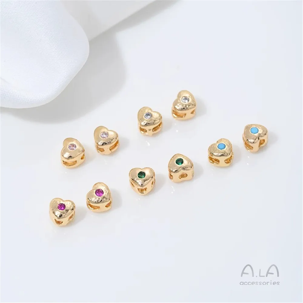 Z442 Diy Bracelet Necklace Jewelry Accessories with Zircon Small Heart-shaped Spacers 14k Gold-plated Small Heart-shaped Spacers
Z442 Diy Bracelet Necklace Jewelry Accessories with Zircon Small Heart-shaped Spacers 14k Gold-plated Small Heart-shaped Spacers