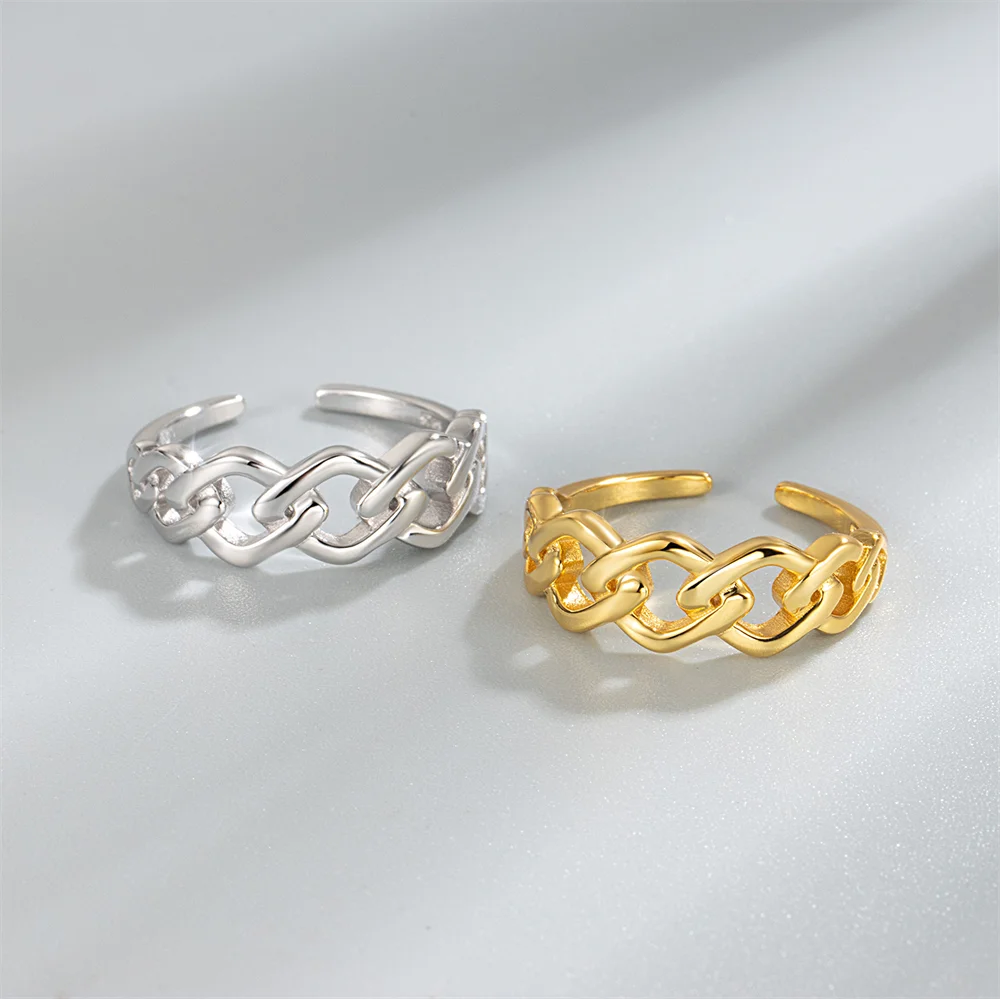 S925 Sterling Silver Korean Ring, Geometric Line Crossing, Hollow Square Chain Interweaving Ring
S925 Sterling Silver Korean Ring, Geometric Line Crossing, Hollow Square Chain Interweaving Ring