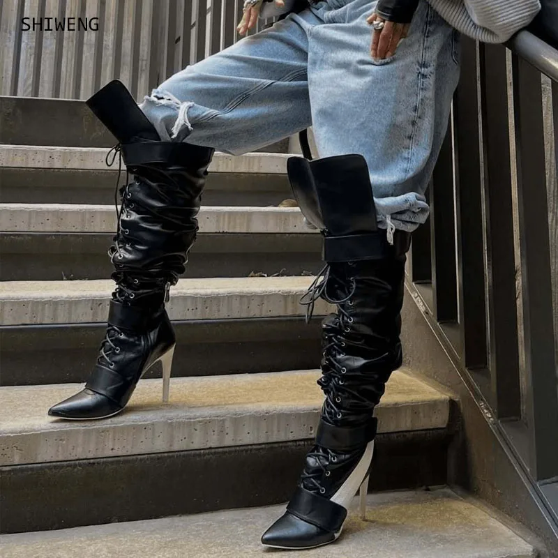 2026 Women's Classic OverThe Knee Boots High Heels Leather Solid Pointed Toe Stiletto Side High heeled boots Large size 44
2026 Women's Classic OverThe Knee Boots High Heels Leather Solid Pointed Toe Stiletto Side High heeled boots Large size 44