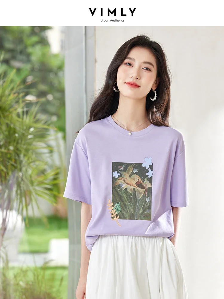 VIMLY Women's 100%Cotton Versatile Blouse Top Casual Straight Summer Tops Short Sleeve Womens Basic Loose Tee Shirt M8031
VIMLY Women's 100%Cotton Versatile Blouse Top Casual Straight Summer Tops Short Sleeve Womens Basic Loose Tee Shirt M8031