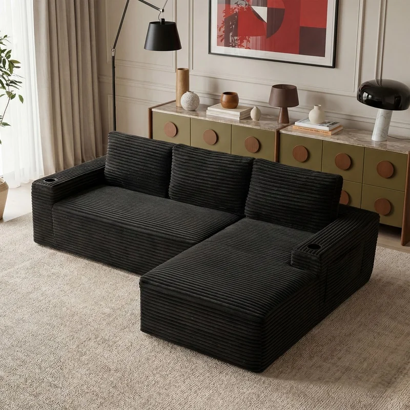 104 Inch Modern L-Shape Sectional Sofa with Deep Seat, Modular Couch for Living Room Bedroom, No Assembly Required
104 Inch Modern L-Shape Sectional Sofa with Deep Seat, Modular Couch for Living Room Bedroom, No Assembly Required