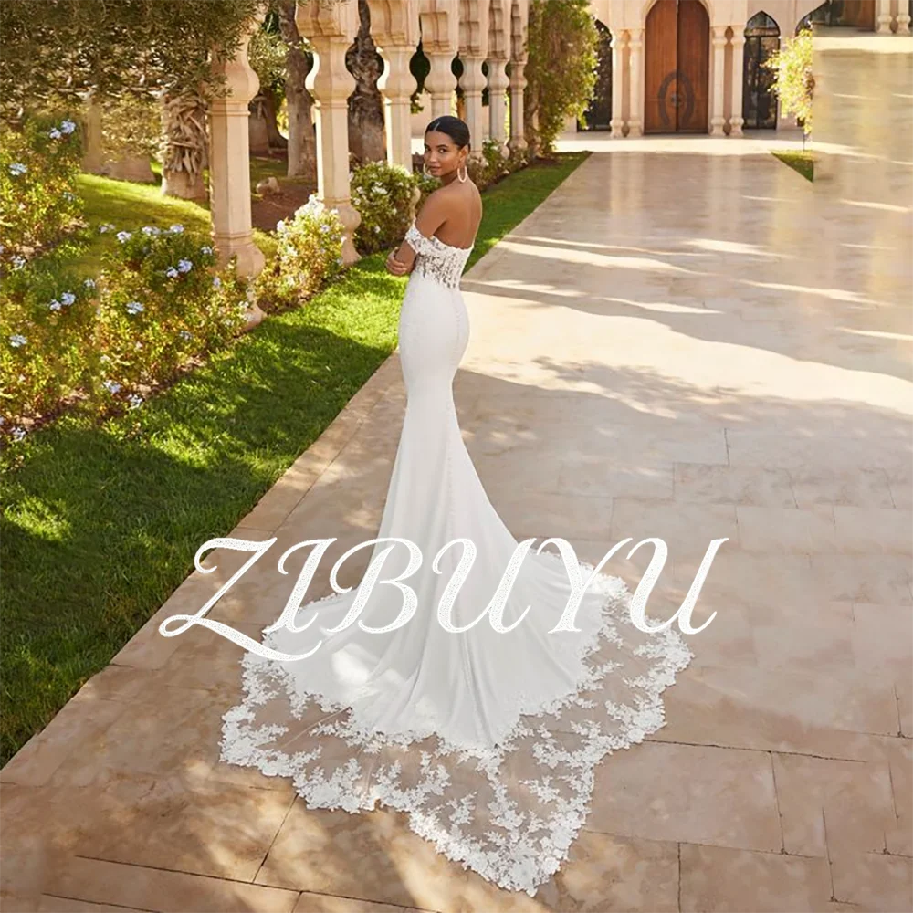 ZIBUYU Customized Mermaid Elegant Wedding Dress Off-the-Shoulder Sweetheart Floral Lace Appliques Sleeveless Satin Bridal Gowns
ZIBUYU Customized Mermaid Elegant Wedding Dress Off-the-Shoulder Sweetheart Floral Lace Appliques Sleeveless Satin Bridal Gowns