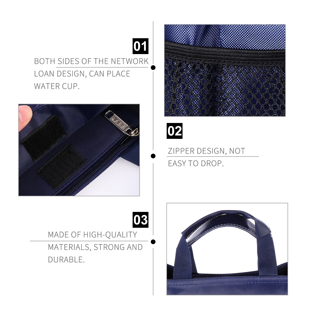 Waterproof Oxford File Bag Large Capacity Document Folder Separate Pockets Zipper Closure Mesh Sides Water Cup Holder for Makeup
Waterproof Oxford File Bag Large Capacity Document Folder Separate Pockets Zipper Closure Mesh Sides Water Cup Holder for Makeup