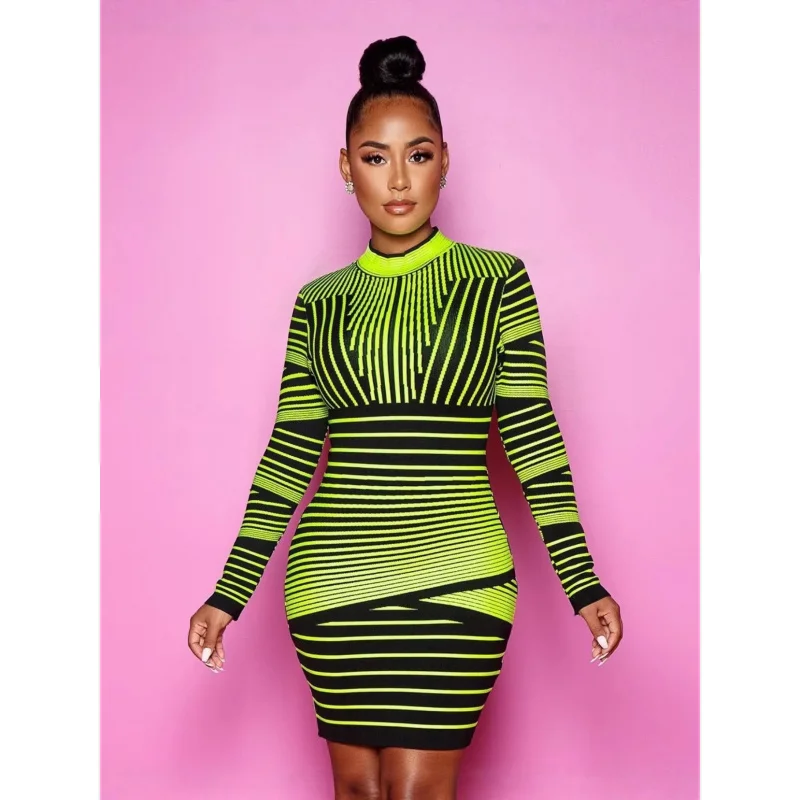 New Arrival Women's Dress Round Neck Long Sleeve Jacquard Party Elegant Bandage Dress for Women
New Arrival Women's Dress Round Neck Long Sleeve Jacquard Party Elegant Bandage Dress for Women