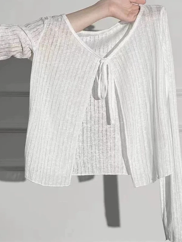 Summer New Style Women's Short Shawl Cardigan with Belt Korean Version Straight Cut Long Sleeve Breathable Lace Shirt
Summer New Style Women's Short Shawl Cardigan with Belt Korean Version Straight Cut Long Sleeve Breathable Lace Shirt