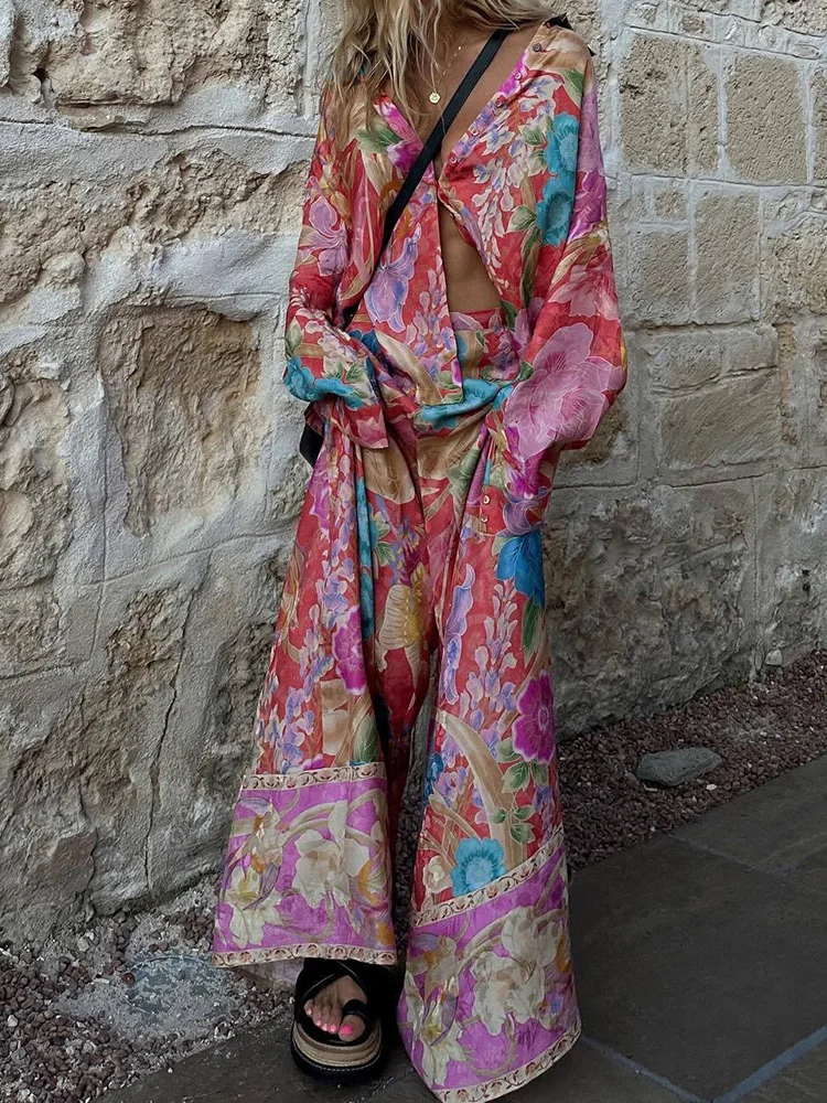 Holiday Turn-Down Collar Chic Outfit, Women Spring Summer Wide Leg Pants Simple Sets, 2025 Long Sleeve Cardigan Top Ladies Suits
Holiday Turn-Down Collar Chic Outfit, Women Spring Summer Wide Leg Pants Simple Sets, 2025 Long Sleeve Cardigan Top Ladies Suits