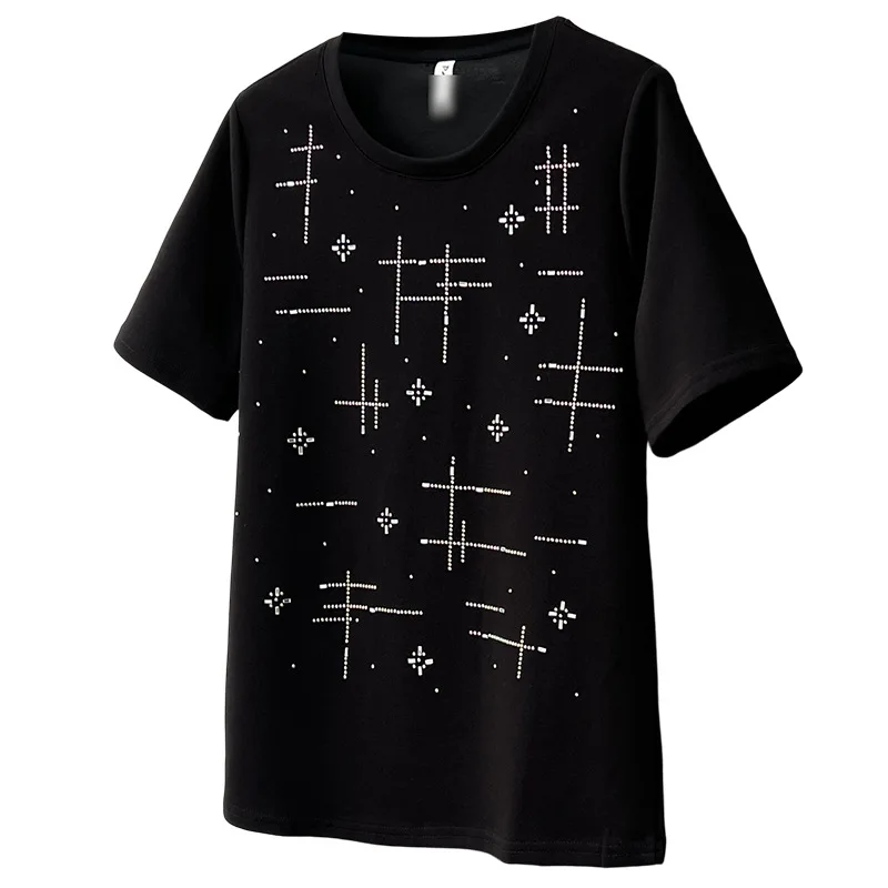 2026 Summer Plus Size Hot Drilling T-shirt Women Short Sleeve All Match Casual Slim Fashion Tops For Curvy Ladies 1079
2026 Summer Plus Size Hot Drilling T-shirt Women Short Sleeve All Match Casual Slim Fashion Tops For Curvy Ladies 1079