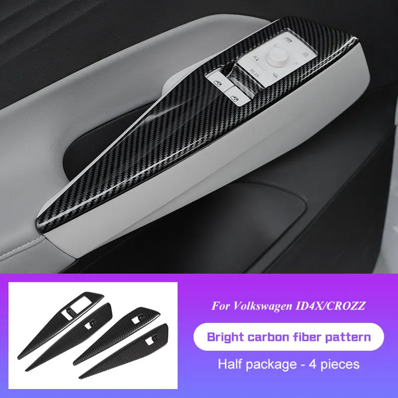 4PCS Car Door Panel Cover For Volkswagen VW ID.4X CROZZ ID.3 2021-2024 Carbon Fiber Pattern/ ABS Auto Window Switch Trim Panel
4PCS Car Door Panel Cover For Volkswagen VW ID.4X CROZZ ID.3 2021-2024 Carbon Fiber Pattern/ ABS Auto Window Switch Trim Panel