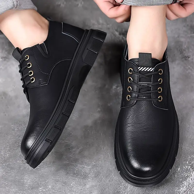 Cowhide Round Toe Thick Sole Men's Leather Shoes Comfortable Adults Footwear Offer High Quality Fashion Male Casual Loafers Shoe
Cowhide Round Toe Thick Sole Men's Leather Shoes Comfortable Adults Footwear Offer High Quality Fashion Male Casual Loafers Shoe