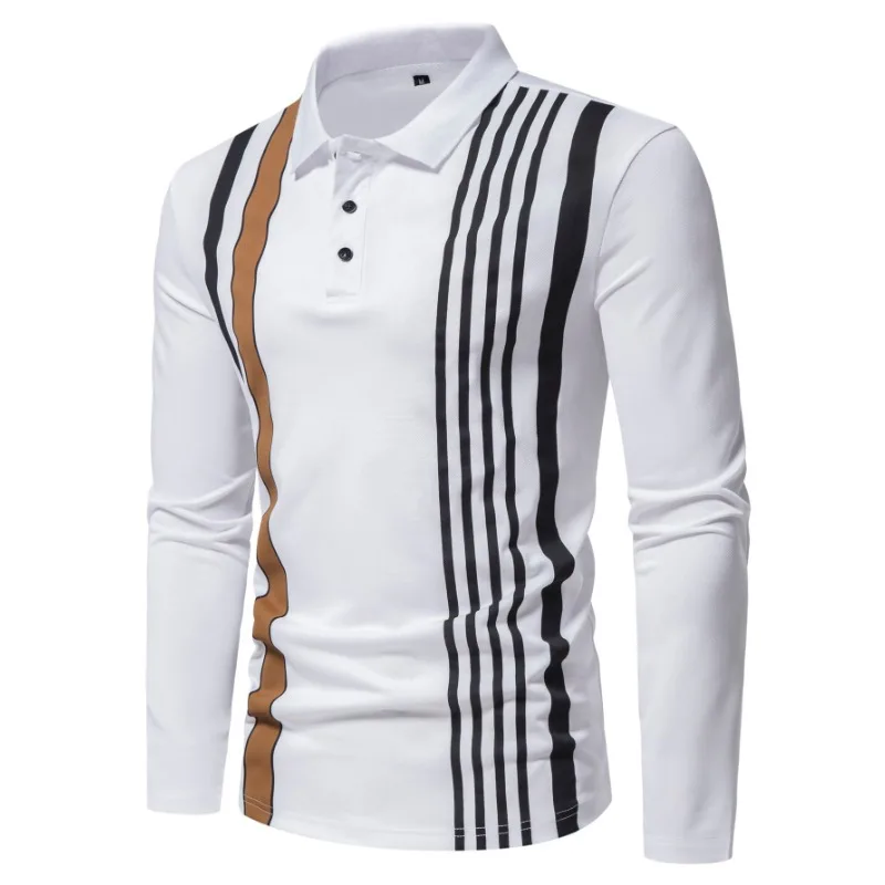 Autumn Winter New Solid Stripe Design Men's Long Sleeve Polo Shirt Leisure Fashion Turn-down Collar Buttoned Men Clothing Tops
Autumn Winter New Solid Stripe Design Men's Long Sleeve Polo Shirt Leisure Fashion Turn-down Collar Buttoned Men Clothing Tops