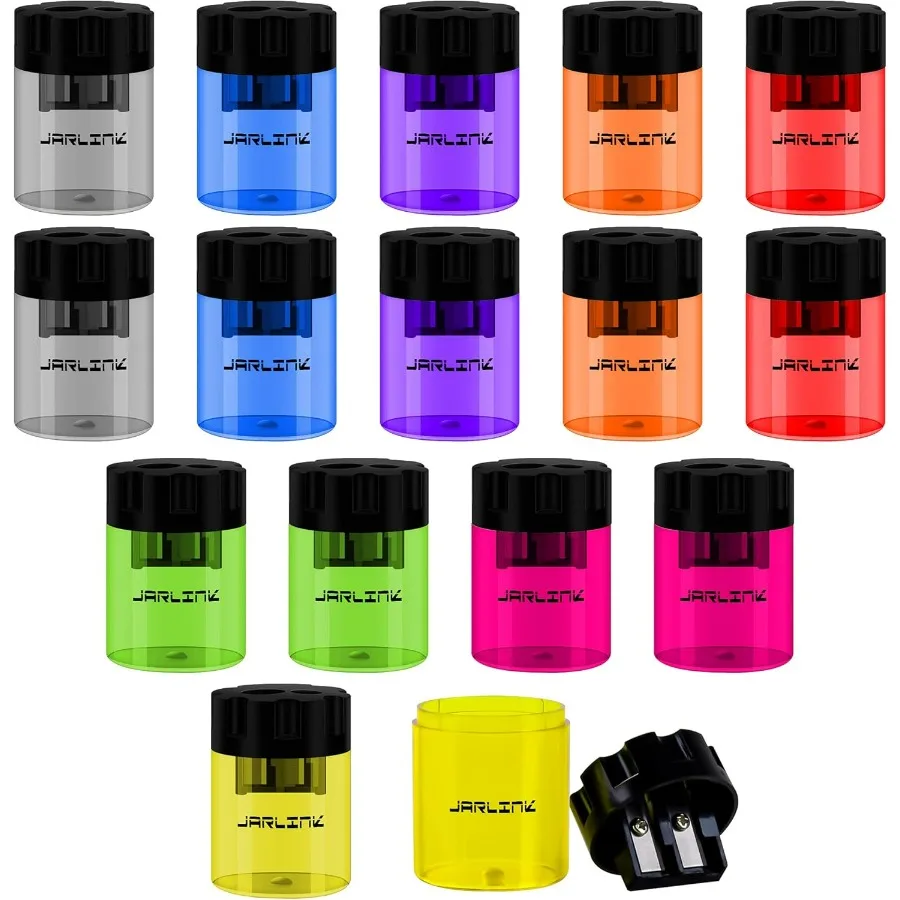 16 упаковок ручных точилки для карандашей с двумя отверстиями и красочным дизайном включает в себя крышку для цветных и художественных карандашей No2. Компактные и
16 упаковок ручных точилки для карандашей с двумя отверстиями и красочным дизайном включает в себя крышку для цветных и художественных карандашей No2. Компактные и