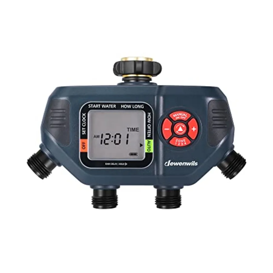 4 Zone Sprinkler Timer for Garden Hose with Rain Delay Manual AUTO Irrigation Programmable Outdoor Faucet Hose in Black for Yar
4 Zone Sprinkler Timer for Garden Hose with Rain Delay Manual AUTO Irrigation Programmable Outdoor Faucet Hose in Black for Yar