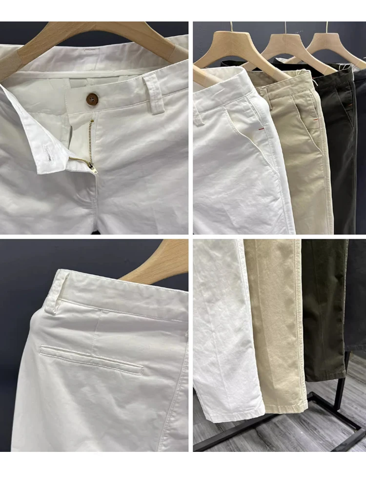 Simple White Casual Pants Men's Summer Trendy Brand Slim Straight Pants Autumn Spring Men's Nine Points Busin Cotton Elast...
Simple White Casual Pants Men's Summer Trendy Brand Slim Straight Pants Autumn Spring Men's Nine Points Busin Cotton Elast...