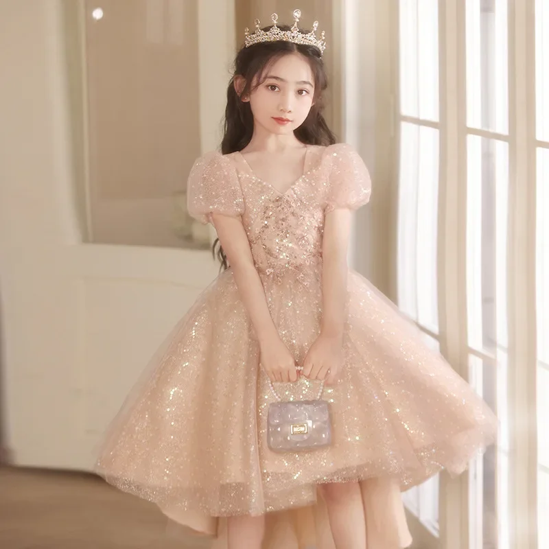 Girls Princess Dress Sequined Luxury Fashion Girl Dresses Solid Boutique Evening Ball Gown for Children Puff Sleeves Frocks
Girls Princess Dress Sequined Luxury Fashion Girl Dresses Solid Boutique Evening Ball Gown for Children Puff Sleeves Frocks